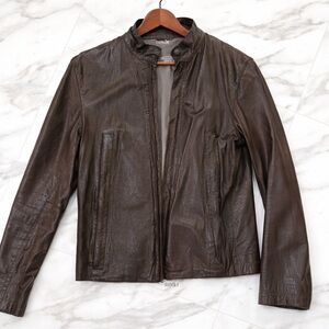 m0851 Brown Genuine Leather Jacket Men’s M | Made in Canada | Minimal Moto